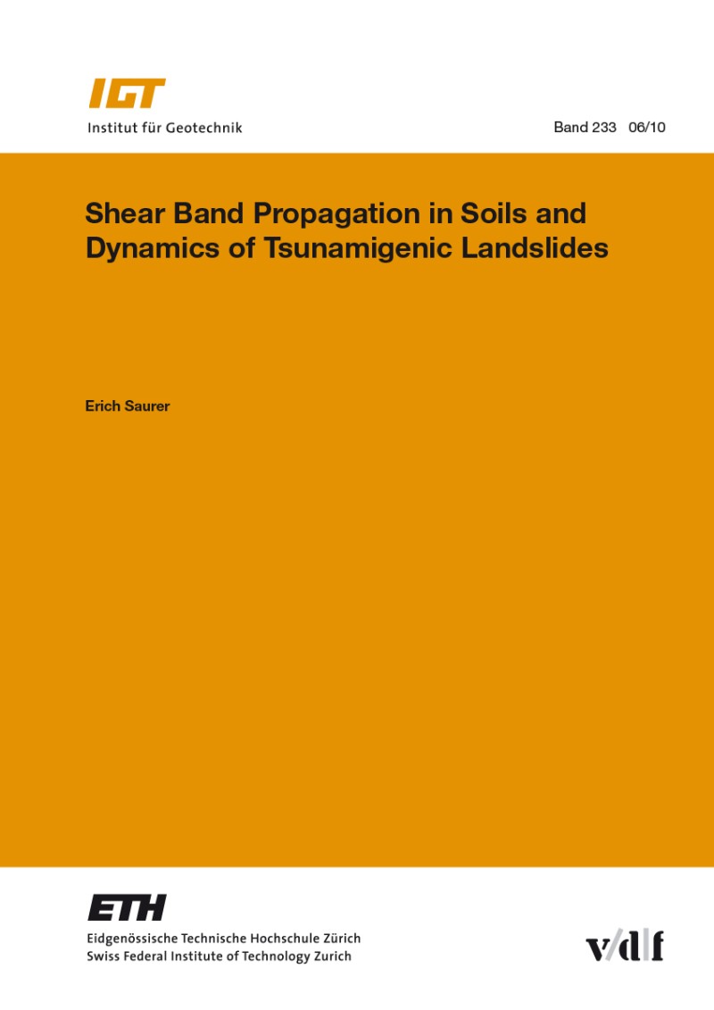 Shear Band Propagation in Soils and Dynamics of Tsunamigenic Landslides